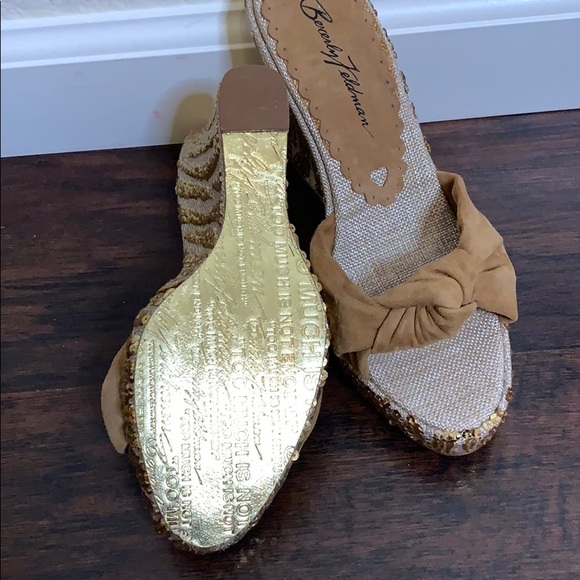 Beverly Feldman sequin platform heels NWOT - Picture 3 of 4